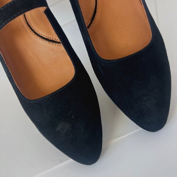 L’Amour Des Pieds Katriel Mary Jane Black Suede Women Block Heel Pumps Size 7.5 - Picture 12 of 12